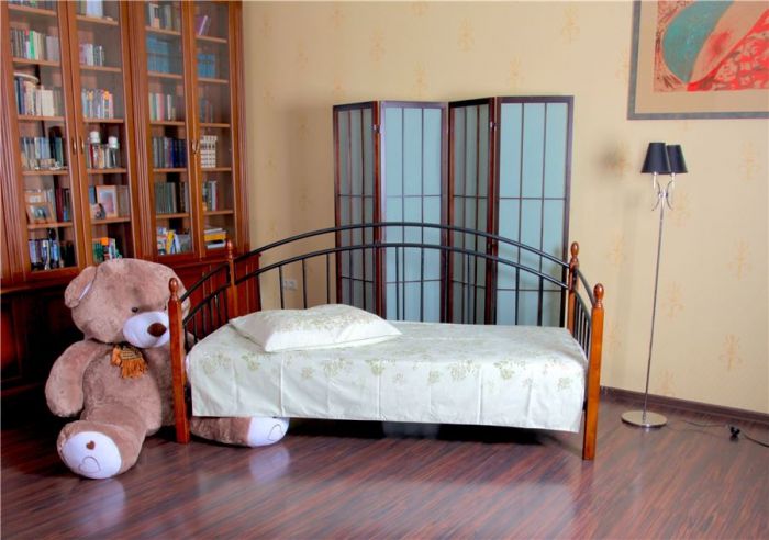ДОРИС-М (90х200-черный-металл-темный орех) КУШЕТКА, шт