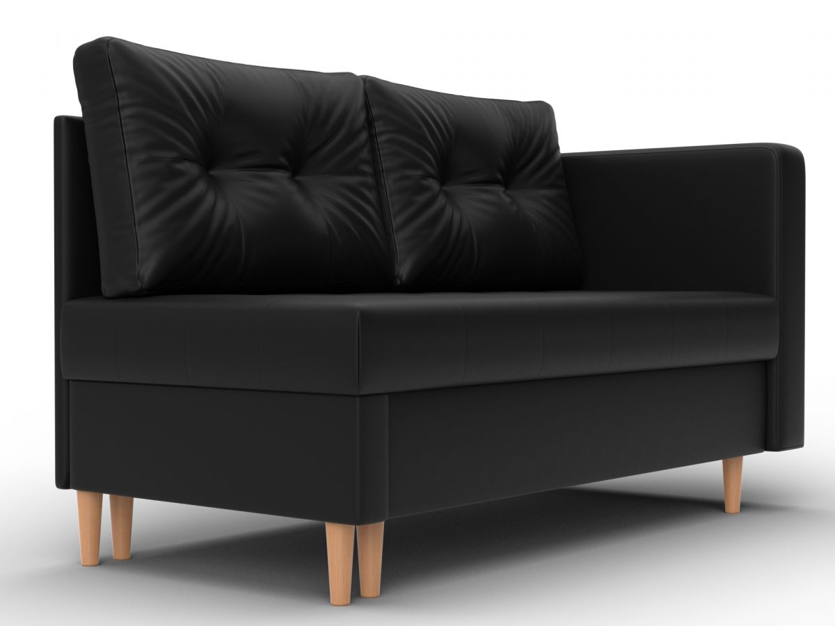 132582 Кушетка Лига-098 | экокожа | черный