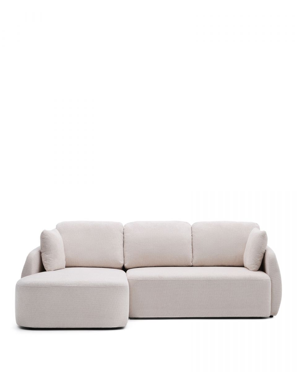 Laira 3-местный диван-кровать из шенилла с шезлонгом слева цвет экрю 246 см