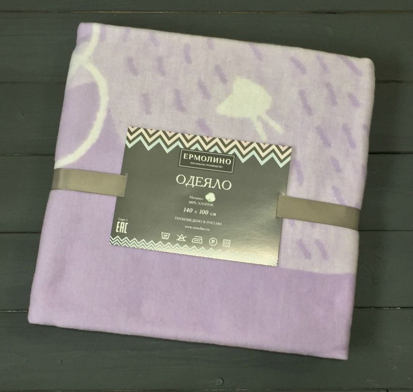 Лаванда Олененок 57-8ЕТЖ Премиум 100х140 100% х-б Байковое жаккард Ермолино одеяло