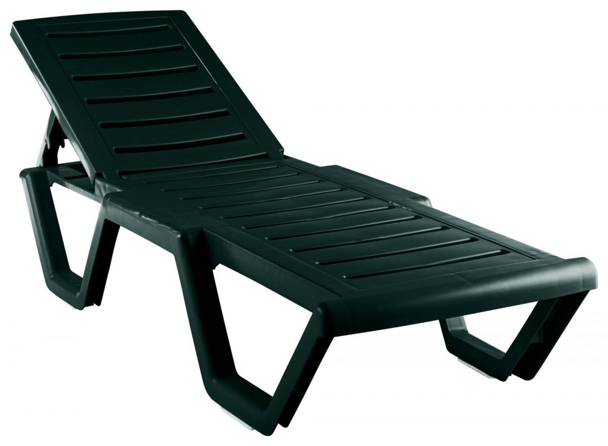 Лежак Атлант арт.ЭП 860451, пластик (темно-зеленый)