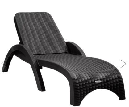 Лежак RATTAN арт., пластик (антрацит)