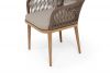"Лион" стул плетеный из роупа, основание дуб, роуп коричневый круглый, ткань бежевая 15052 - 4