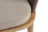 "Лион" стул плетеный из роупа, основание дуб, роуп коричневый круглый, ткань бежевая 15052 - 6