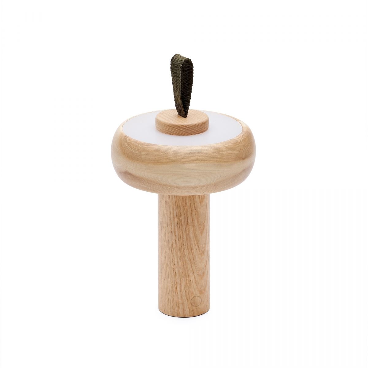 Luba Переносная настольная лампа из массива ясеня и зеленой хлопковой ручкой