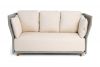 "Лугано" диван 3-местный плетеный из роупа, каркас алюминий светло-серый (RAL7035) муар, роуп серый - 3