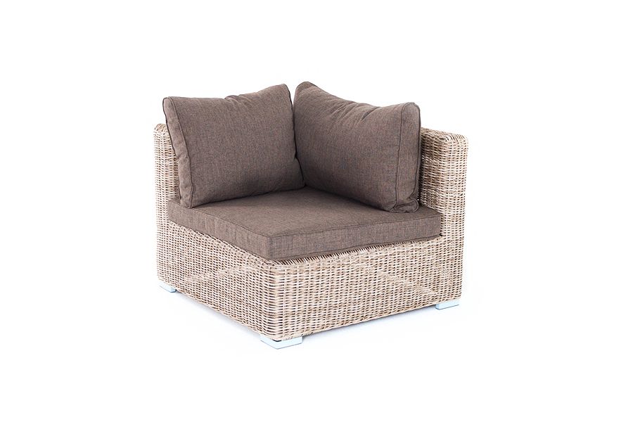 "Лунго" модуль диванный угловой с подушками, цвет бежевый