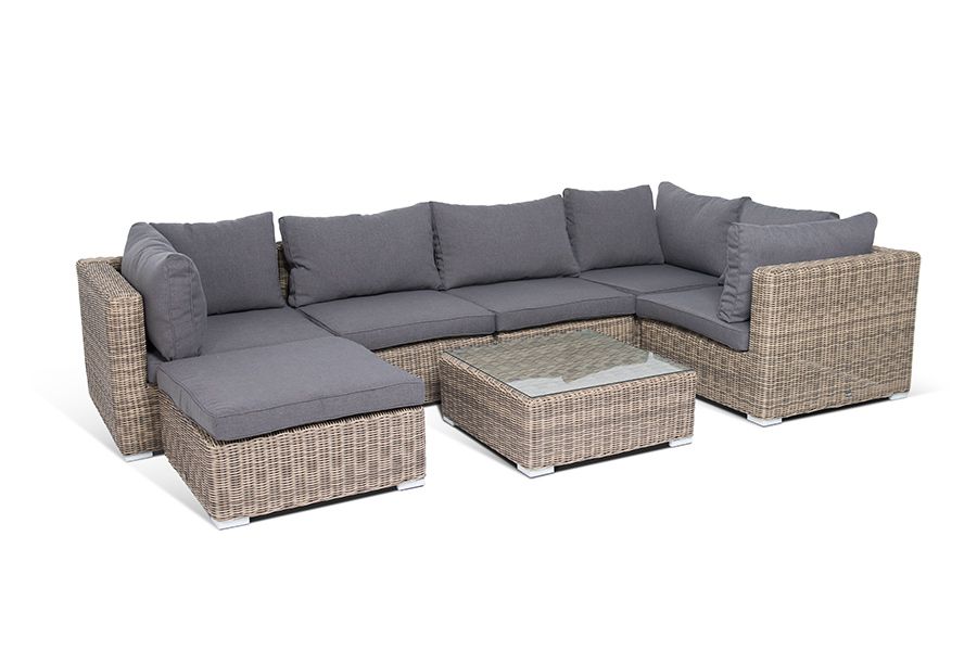 "Лунго" модуль диванный угловой с подушками, цвет соломенный