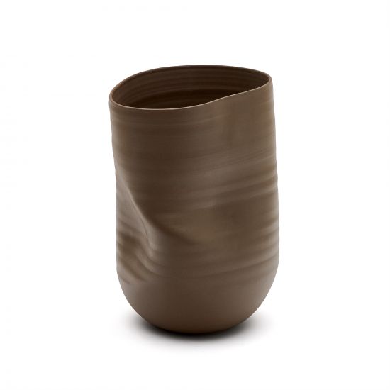 Macarelleta Темно-коричневая керамическая ваза 32 см