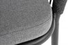 "Марсель" стул плетеный из роупа, каркас алюминий черный муар, роуп темно-серый круглый, ткань темно - 6