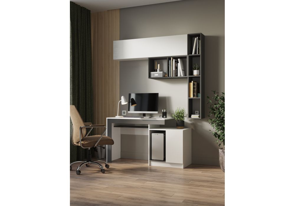 Мебель для гостиной Модена комплектация 5 белый - графит