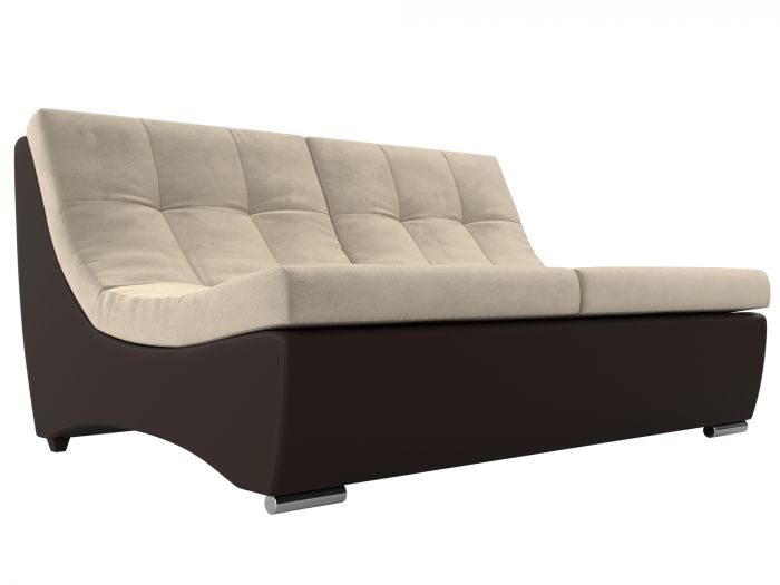 111480 Модуль Монреаль диван | Микровельвет | Экокожа | бежевый | коричневый