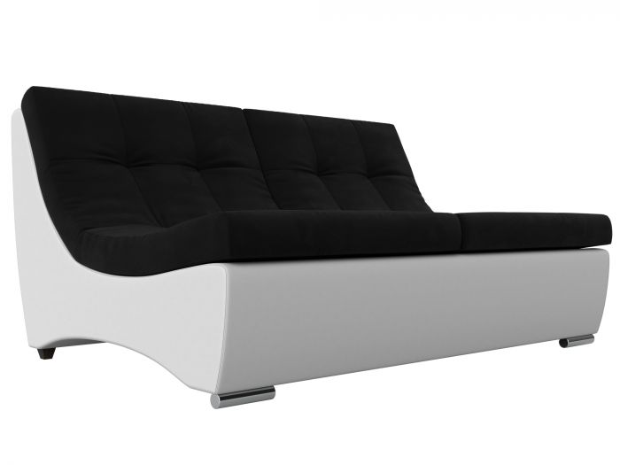 111490 Модуль Монреаль диван | Микровельвет | Экокожа | Черный | Белый