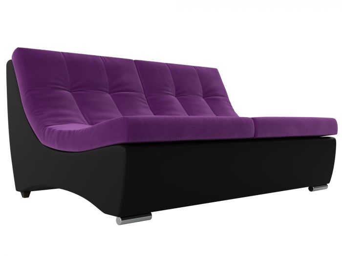 111488 Модуль Монреаль диван | Микровельвет | Экокожа | Фиолетовый | Черный