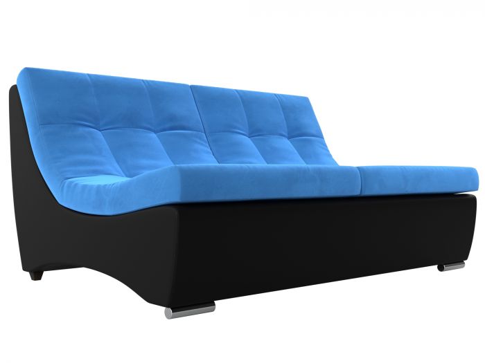 111475 Модуль Монреаль диван | Велюр | Экокожа | голубой | черный