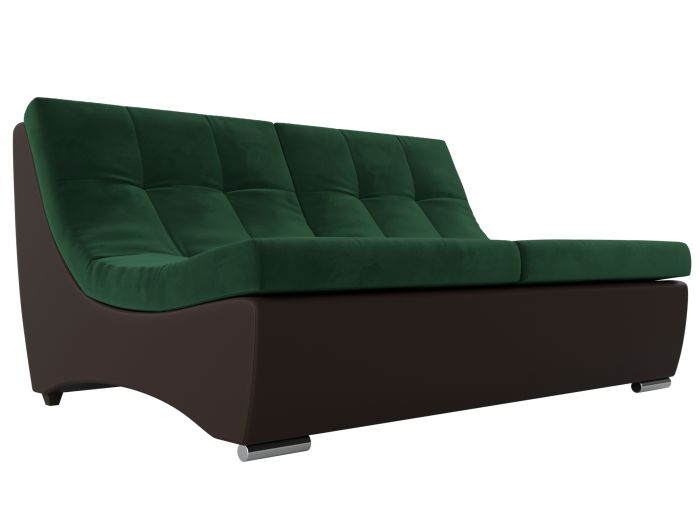 111476 Модуль Монреаль диван | Велюр | Экокожа | зеленый | коричневый