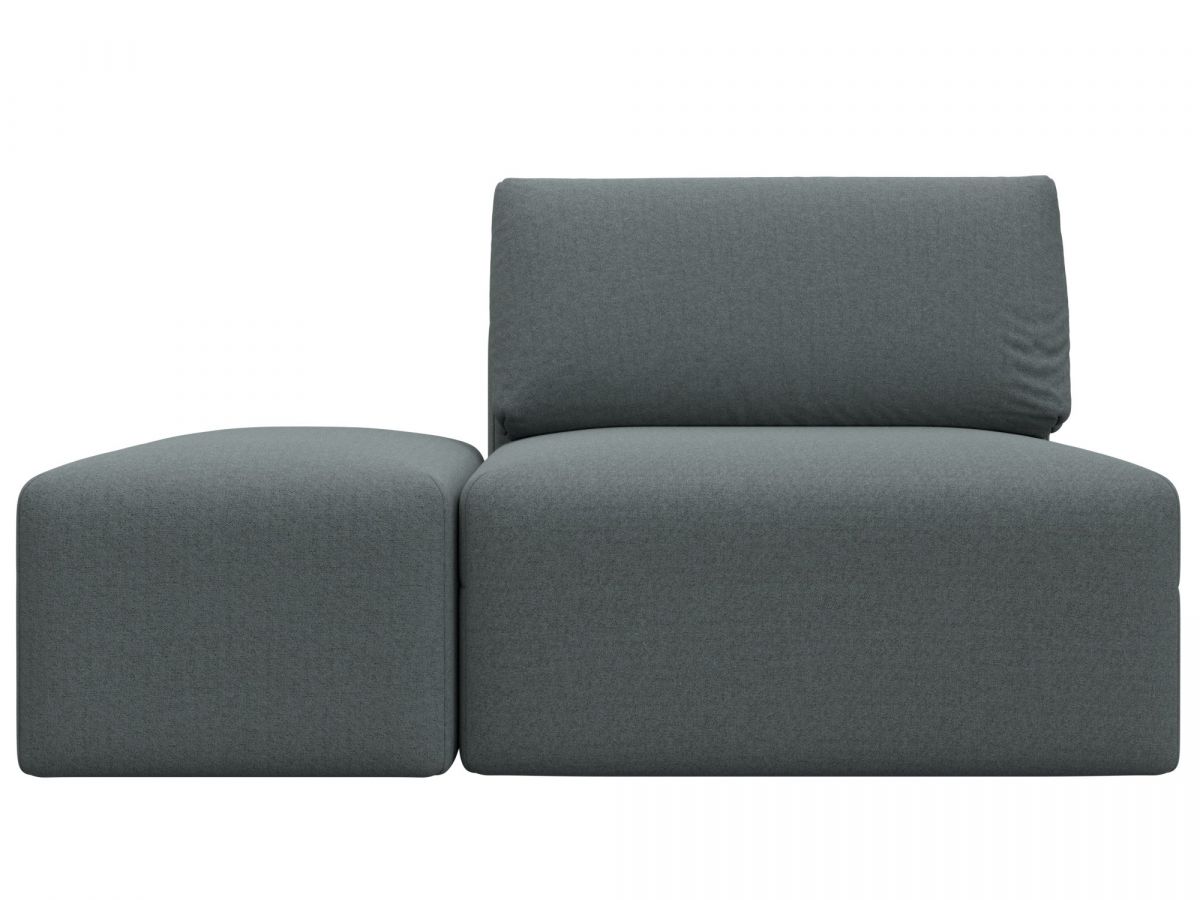 129740 Модули диван и пуф Лига-060 НПБ | рогожка | амур 07 серый