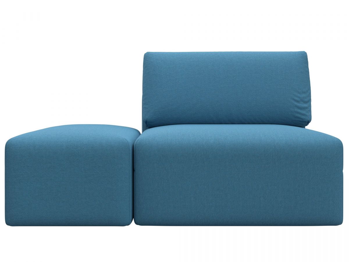 129741 Модули диван и пуф Лига-060 НПБ | рогожка | амур 10 голубой