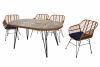 Набор мебели Адриан арт.GS006-GS007 бежевый, 14 уп.(4 стула Адриан+стол обеден.160 см. 2 уп., карк - 4