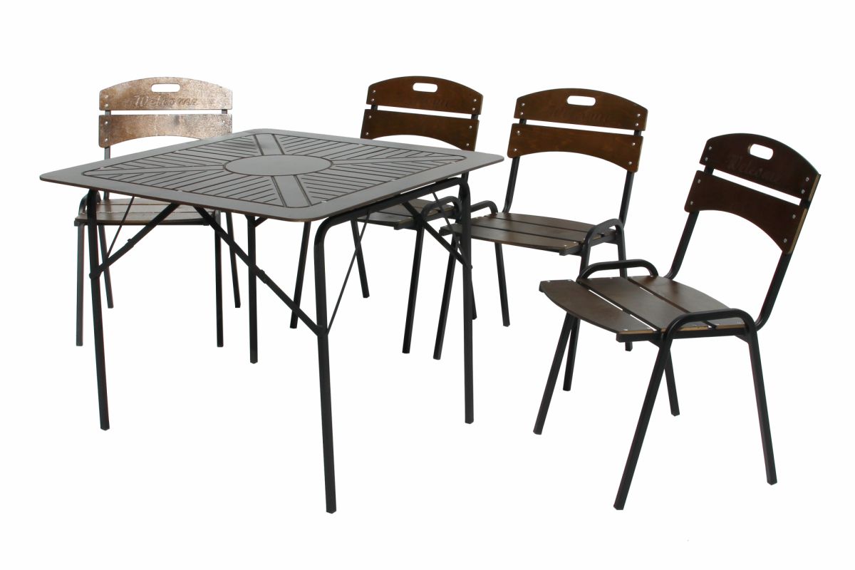 Набор мебели Бистро арт.3722 коричневый, квадратный стол ( 4 кресла)