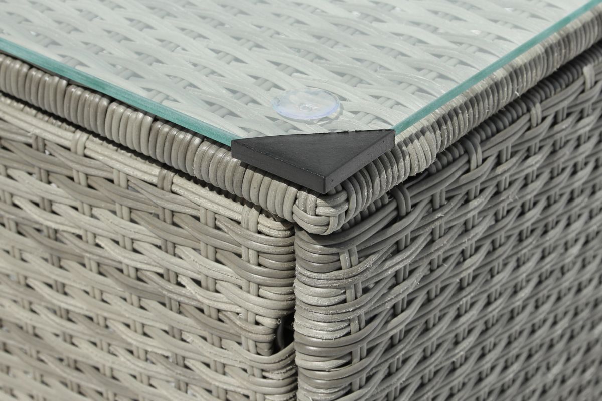 Набор мебели Окланд арт.GS004 серый, серый 1 уп. (стол стекло+2 дивана ротанг серый, подушки серые)