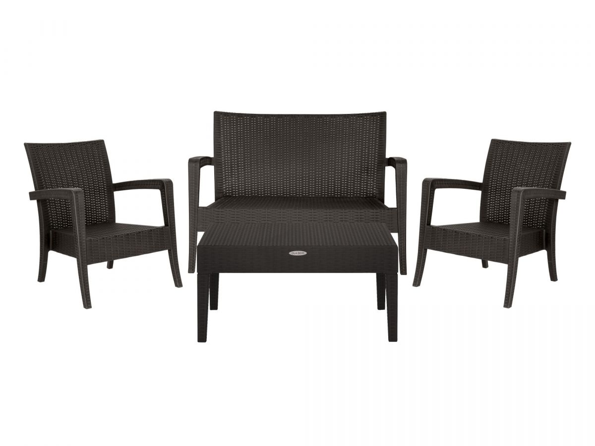 Набор мебели Ola Dom Делюкс арт.ЭП 401455+ЭП 391527+ЭП 401332 коричневый, (2 кресло-диван+стол 92x