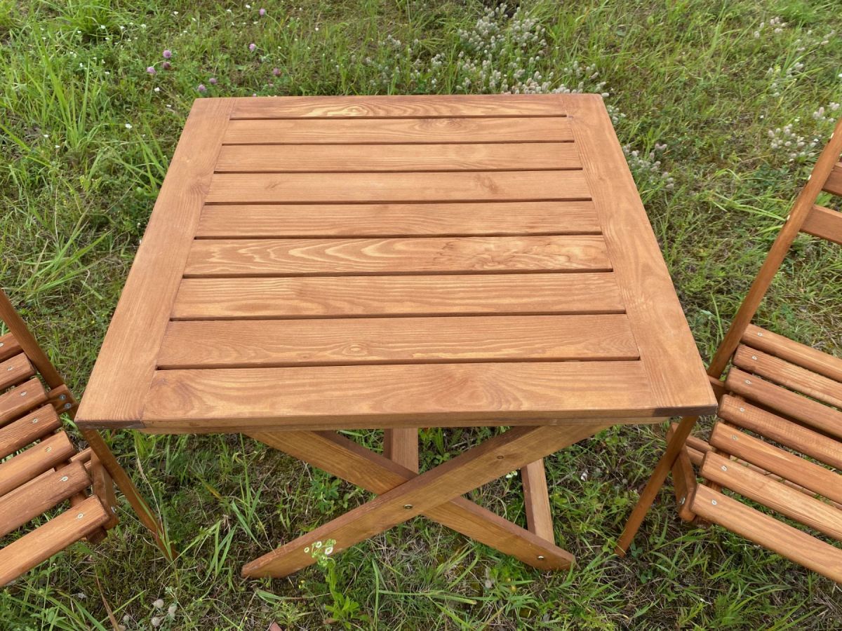 Набор мебели раскладной Дятел арт.G-001-OAK, G-СH-001-OAK бежевый, 3 уп (1 уп Стол; 2 уп Стул)