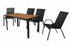 Набор мебели Сан-Ремо 2 арт.GS032, SC-074 черный, (4 кресла штаб.+стол 130х70см, стол поливуд, сту - 12