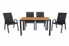 Набор мебели Сан-Ремо 2 арт.GS032, SC-074 черный, (4 кресла штаб.+стол 130х70см, стол поливуд, сту - 2