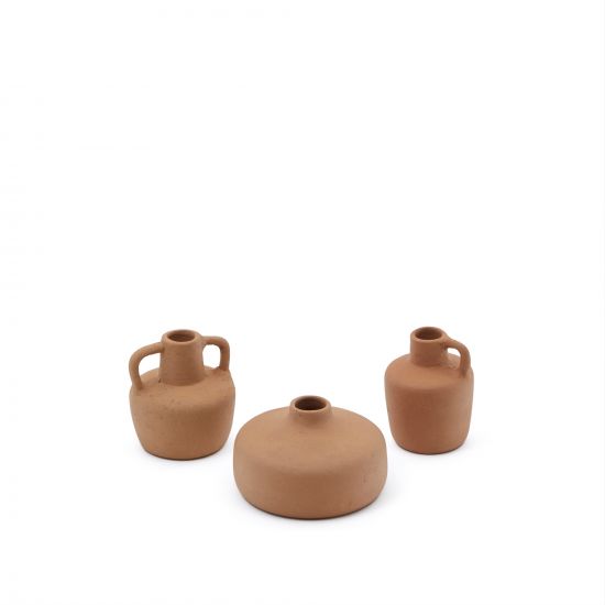 Набор Sofra из 3-х терракотовых ваз, 6 см-7 см-10 см