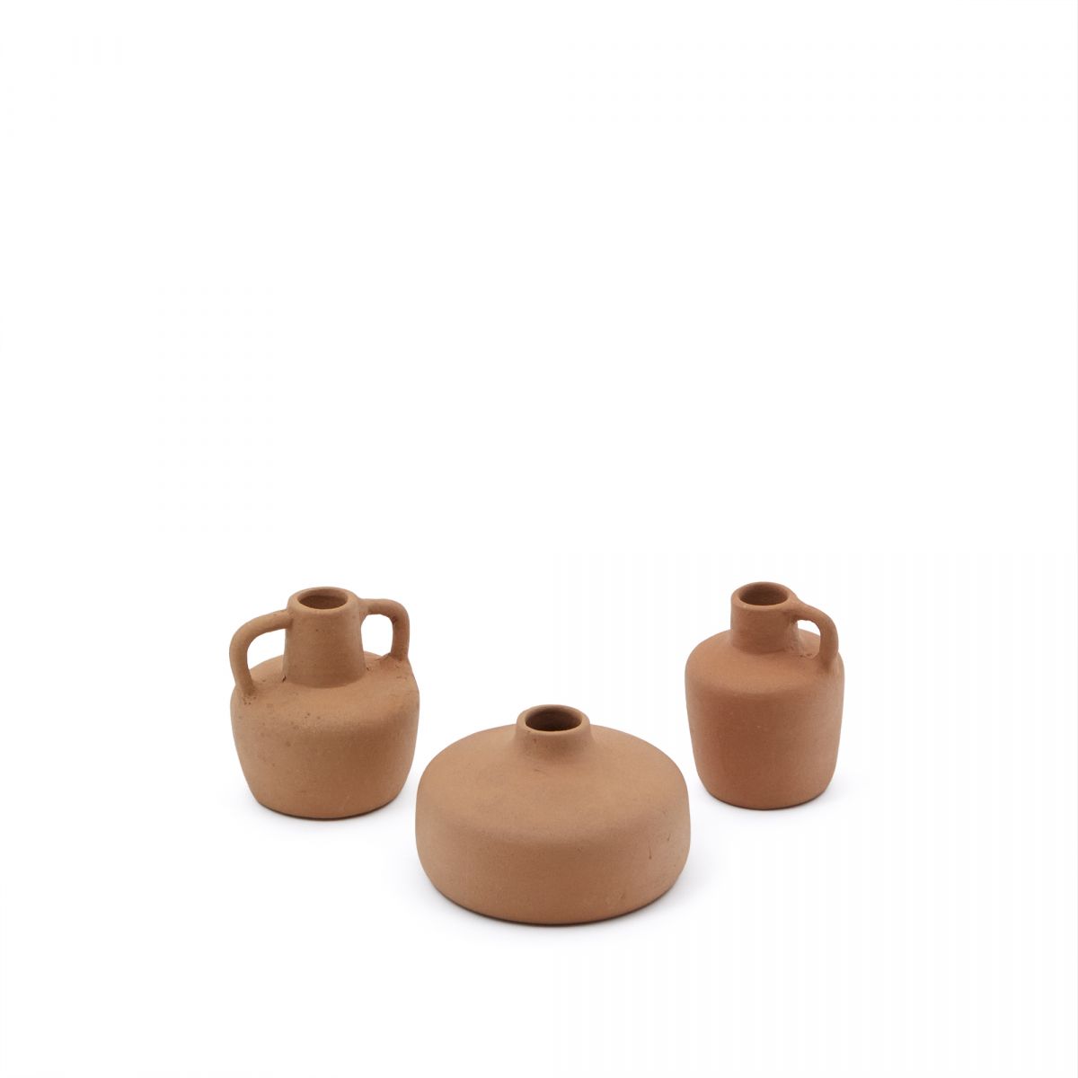 Набор Sofra из 3-х терракотовых ваз, 6 см-7 см-10 см