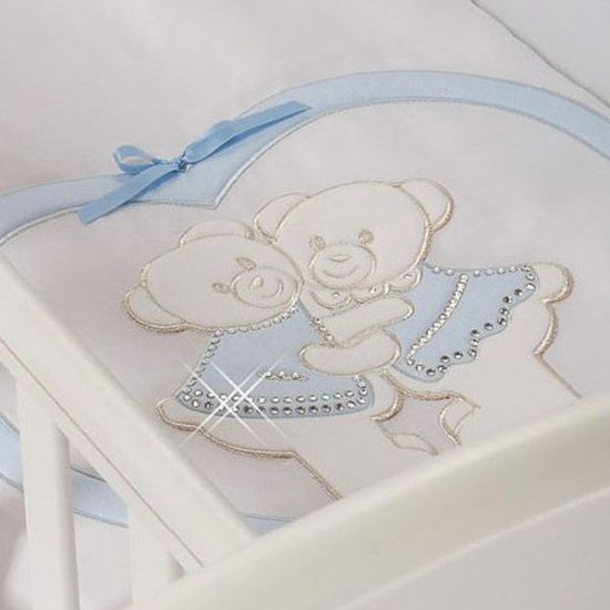 Набор в люльку для двойни "BABY BEDDINGS CULLA GEMELLI DOPPIO NIDO ENCHANT (одеяло+борт) (AZZURRO)