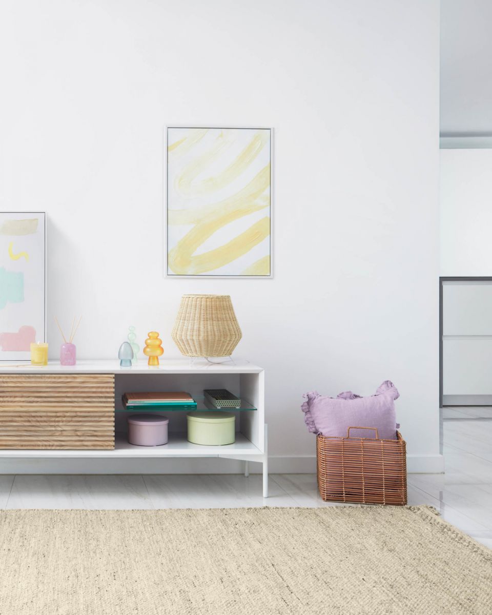 Nacha Чехол для подушки из хлопка и льна сиреневого цвета 45 x 45 см