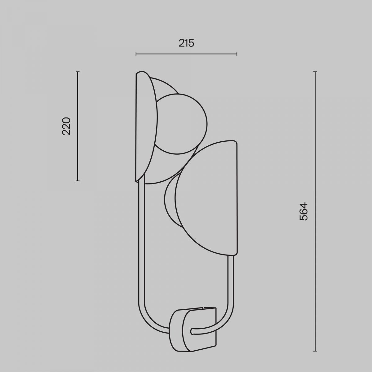 Настенный светильник (бра) Maytoni MOD164WL-02BS