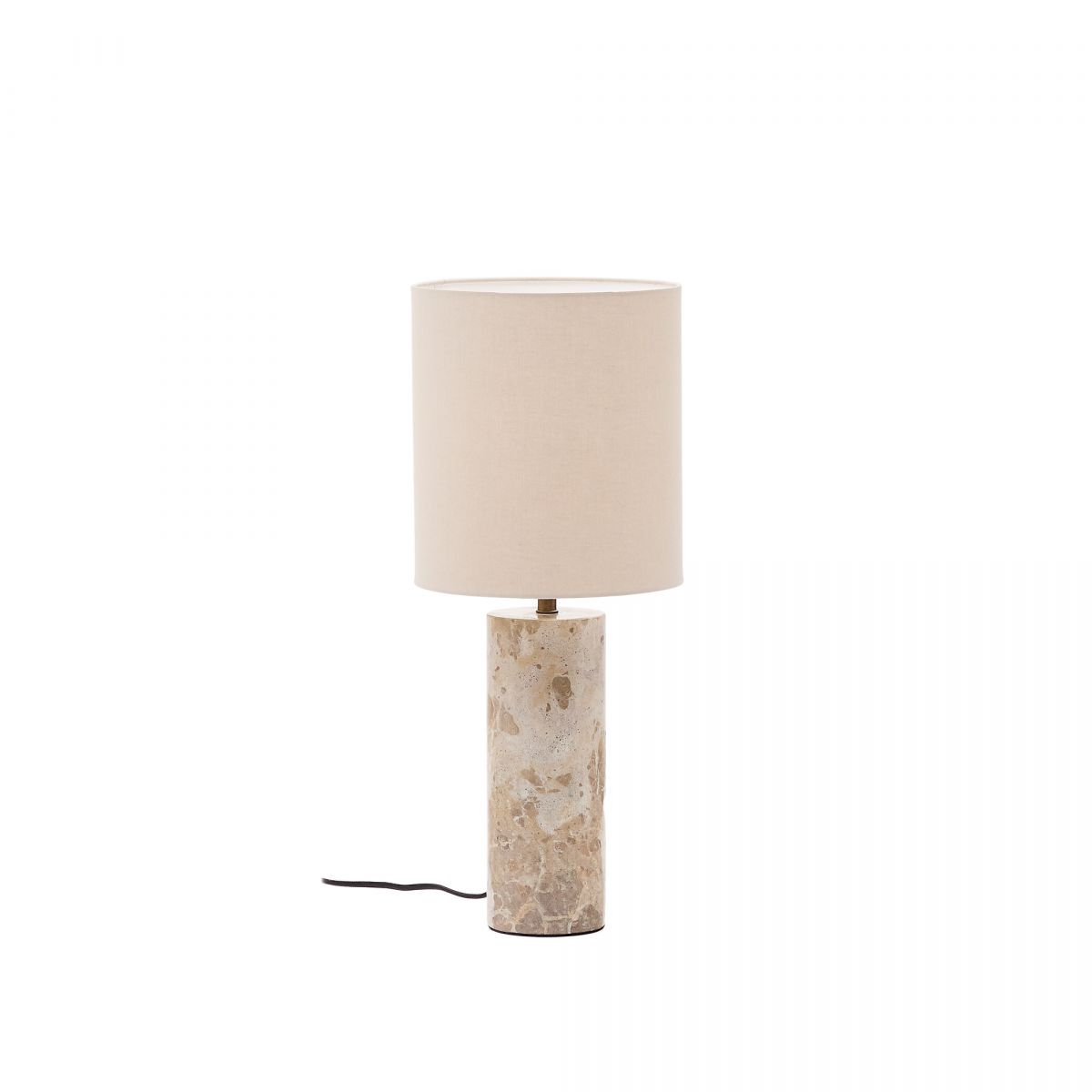 Настольная лампа Raze из бежевого мрамора с льняным абажуром