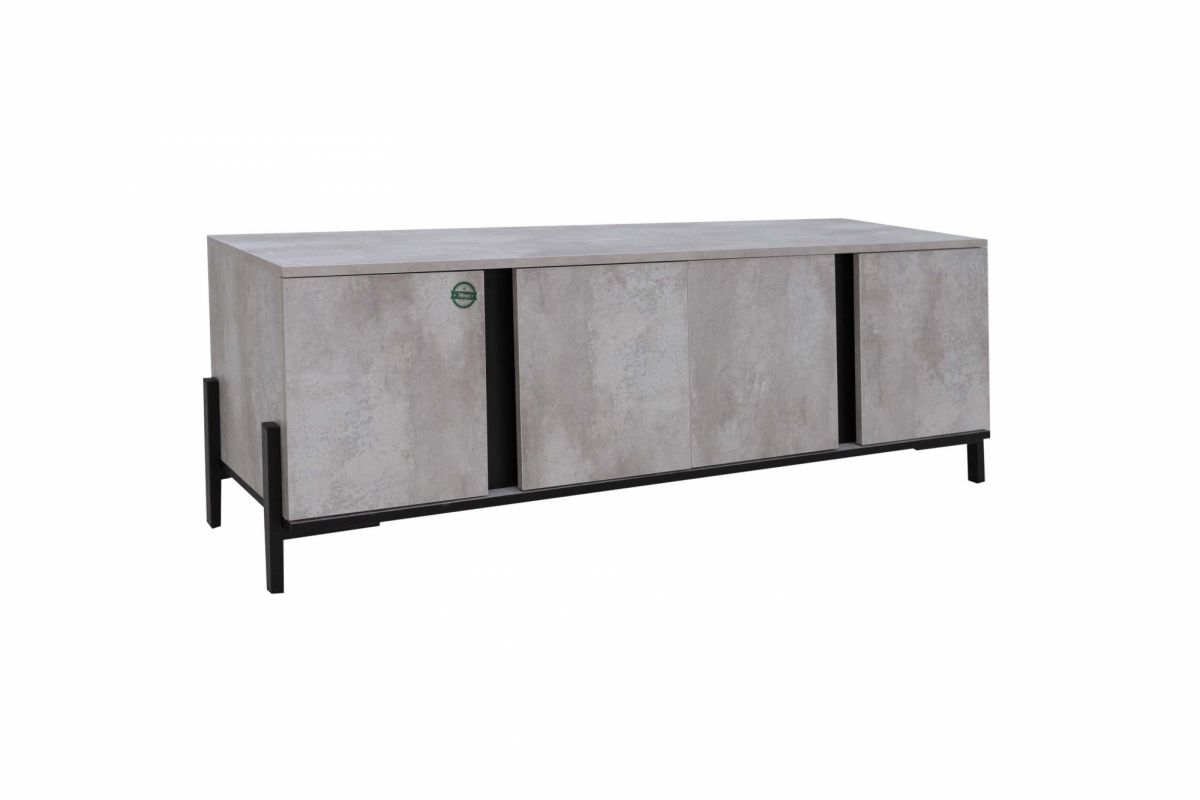 НЕКСТ - 1 тумба ТВ Цемент светлый, Черный