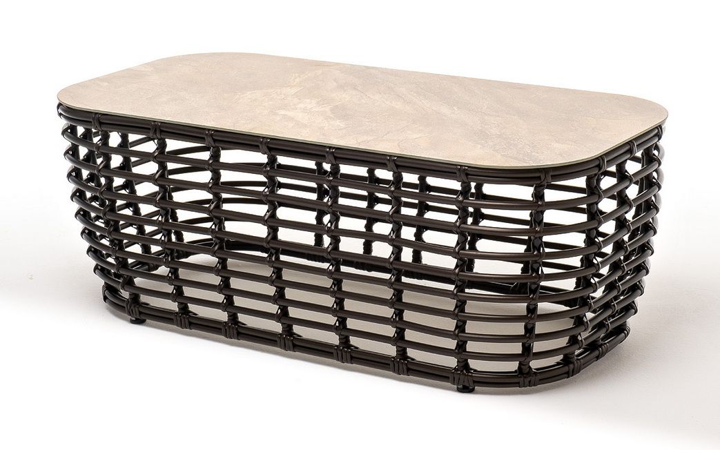 "Ницца" журнальный столик из искусственного ротанга, цвет серый