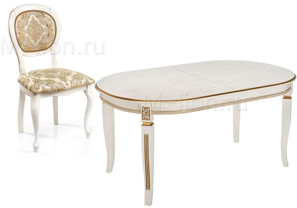 Обеденная группа Aviano | Adriano молочный с патиной