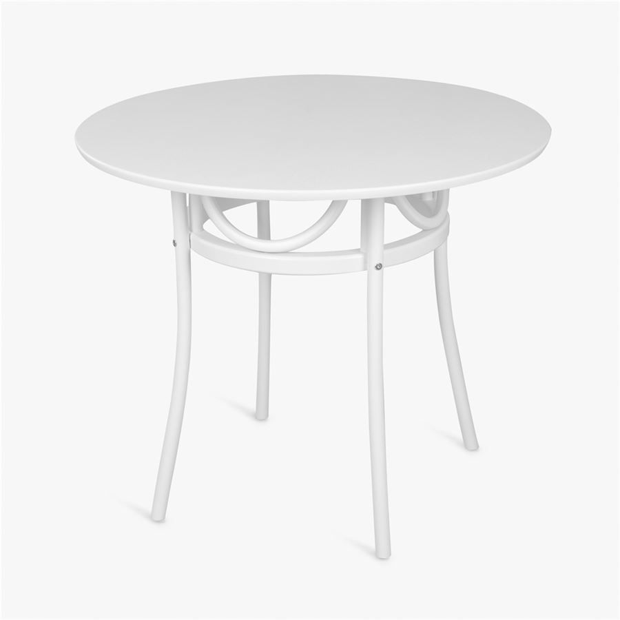 Обеденная группа (Стол венский Вальс 900, белая эмаль и Стул Михаэль мягкий, эмаль белая, ткань 1 beige)