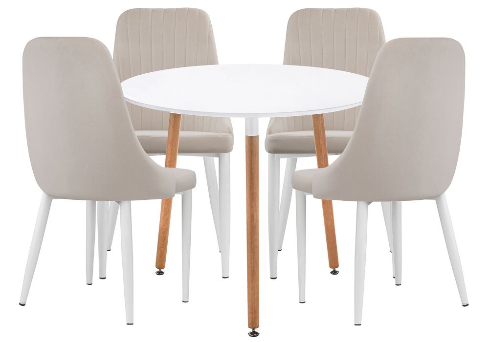 Обеденная группа Уин 80 white - beige