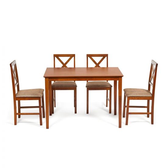 Обеденный комплект Хадсон (стол + 4 стула)- Hudson Dining Set дерево гевея-мдф, стол: 110х70х75см -