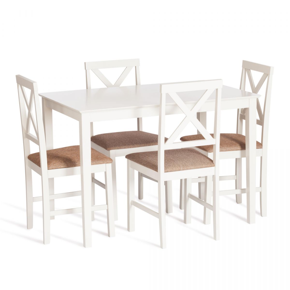Обеденный комплект Хадсон (стол + 4 стула)- Hudson Dining Set дерево гевея-мдф, стол: 110х70х75см -