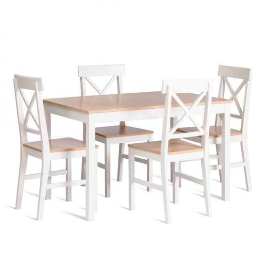 Обеденный комплект Хадсон (стол + 4 стула)- Hudson Dining Set (mod.0103) МДФ-тополь-меламин, стол: 1