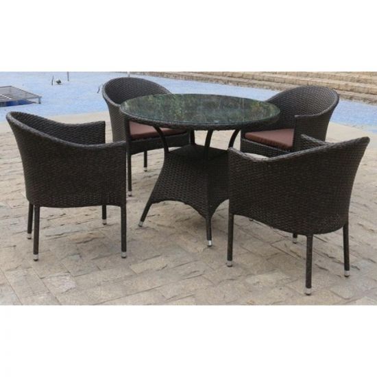 Обеденный комплект плетеной мебели T190A-Y350A-W53 Brown (4+1)