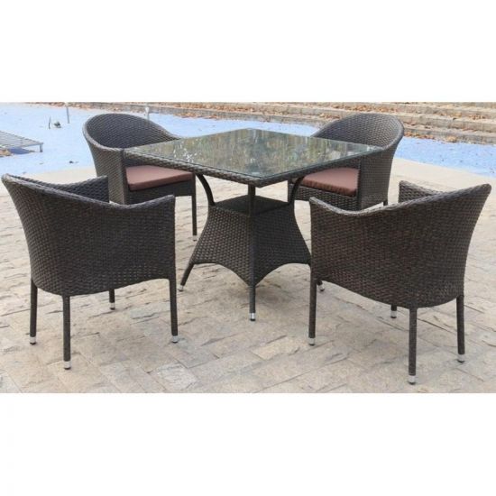 Обеденный комплект плетеной мебели T190B-Y350A-W53 Brown (4+1)