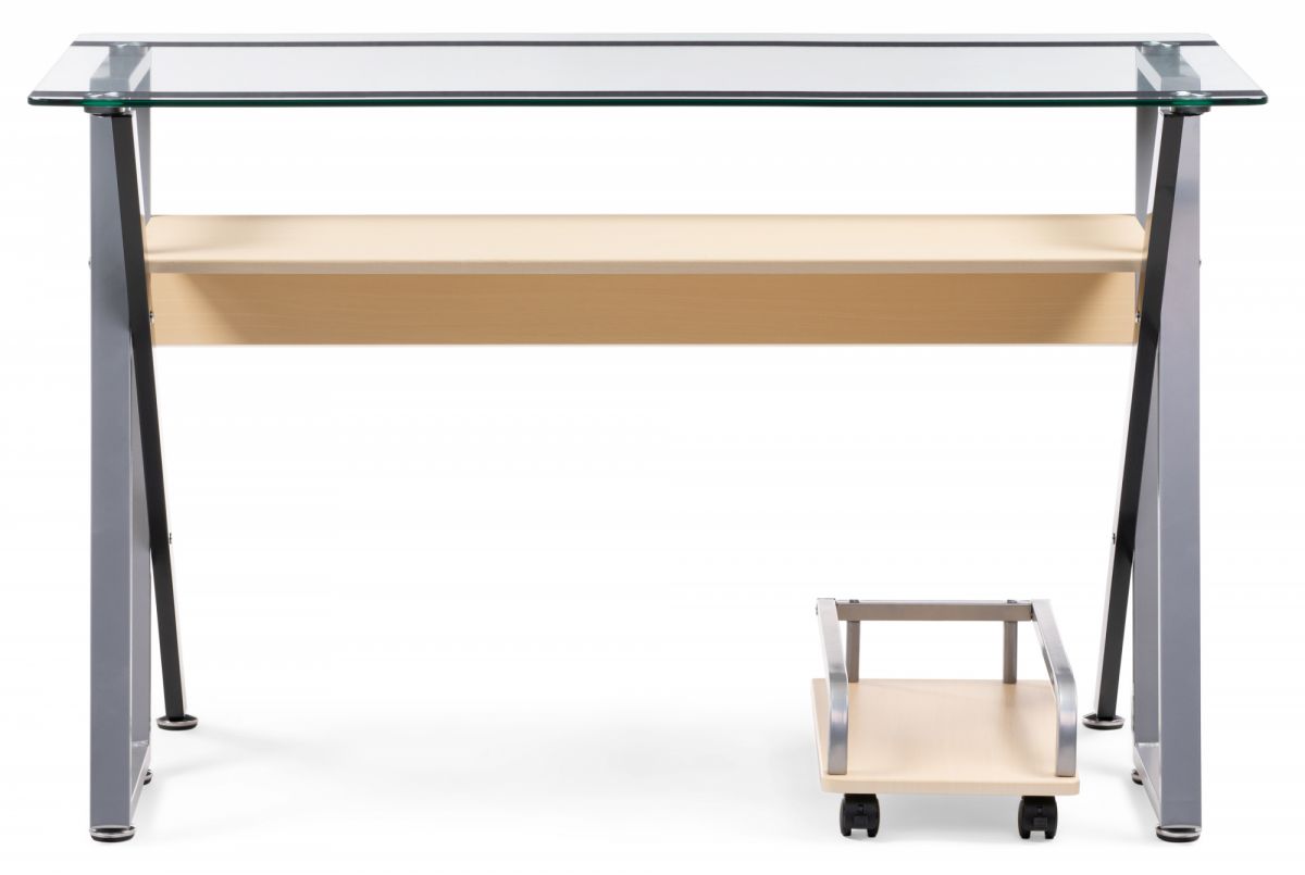 Стол Gunar silver gray - clear glass