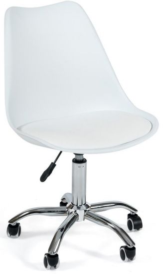 Офисное кресло TULIP (mod.106) металл-пластик-PU, белый-хром