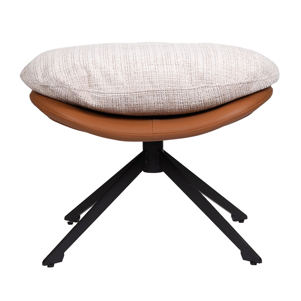 Оттоманка BLISS оранж-серый, экокожа, шенилл