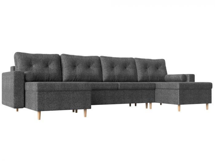 112258 П-образный диван Белфаст | Рогожка | Серый
