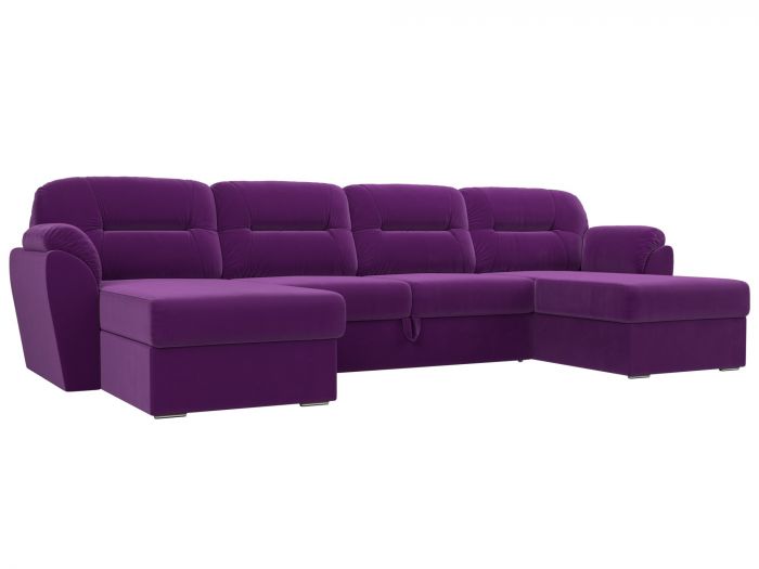 109506 П-образный диван Бостон | Микровельвет | Фиолетовый